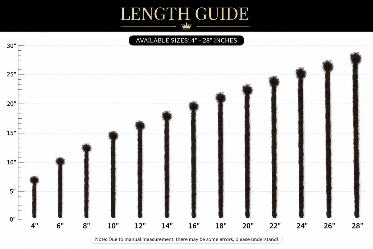 Natural human hair dreadlocks length guide