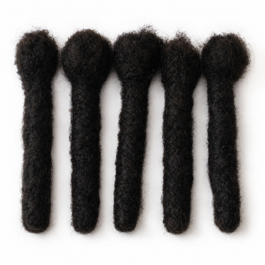 Handmade human hair Wick Loc extensions for thick dreadlock styles