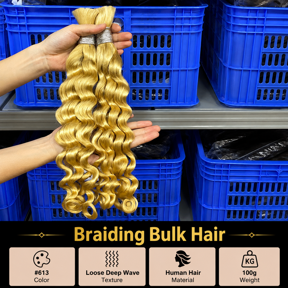 Braiding bulk hair loose deep 613 color
