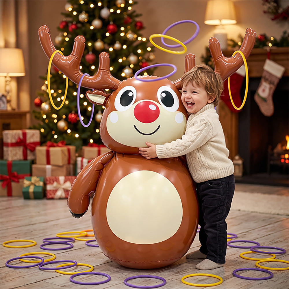 Christmas inflatable reindeer ring toss game for holiday parties