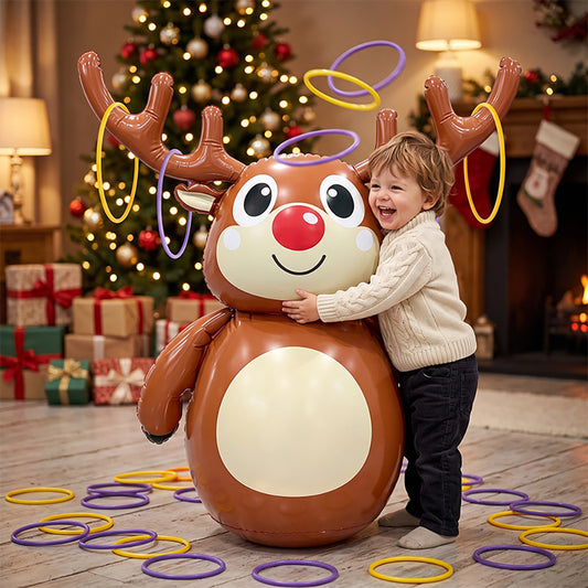 Christmas inflatable reindeer ring toss game for holiday parties