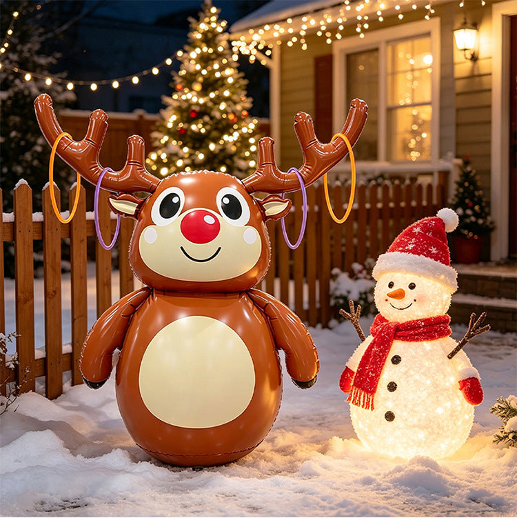 Christmas party inflatable reindeer ring toss game and holiday decoration