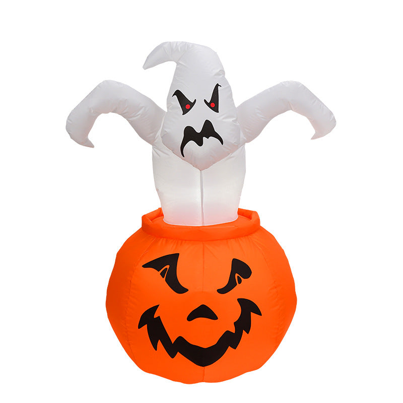 Detail of Halloween inflatable ghost pumpkin decoration