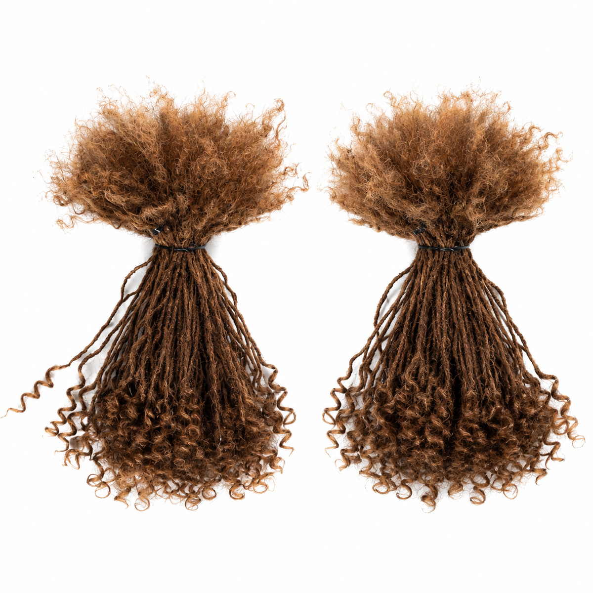 Handmade human hair Interlocs with curly ends
