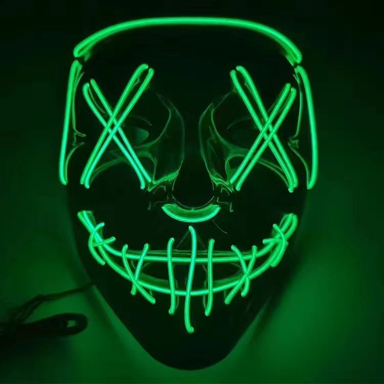 Green LED glowing V mask for Halloween costumes