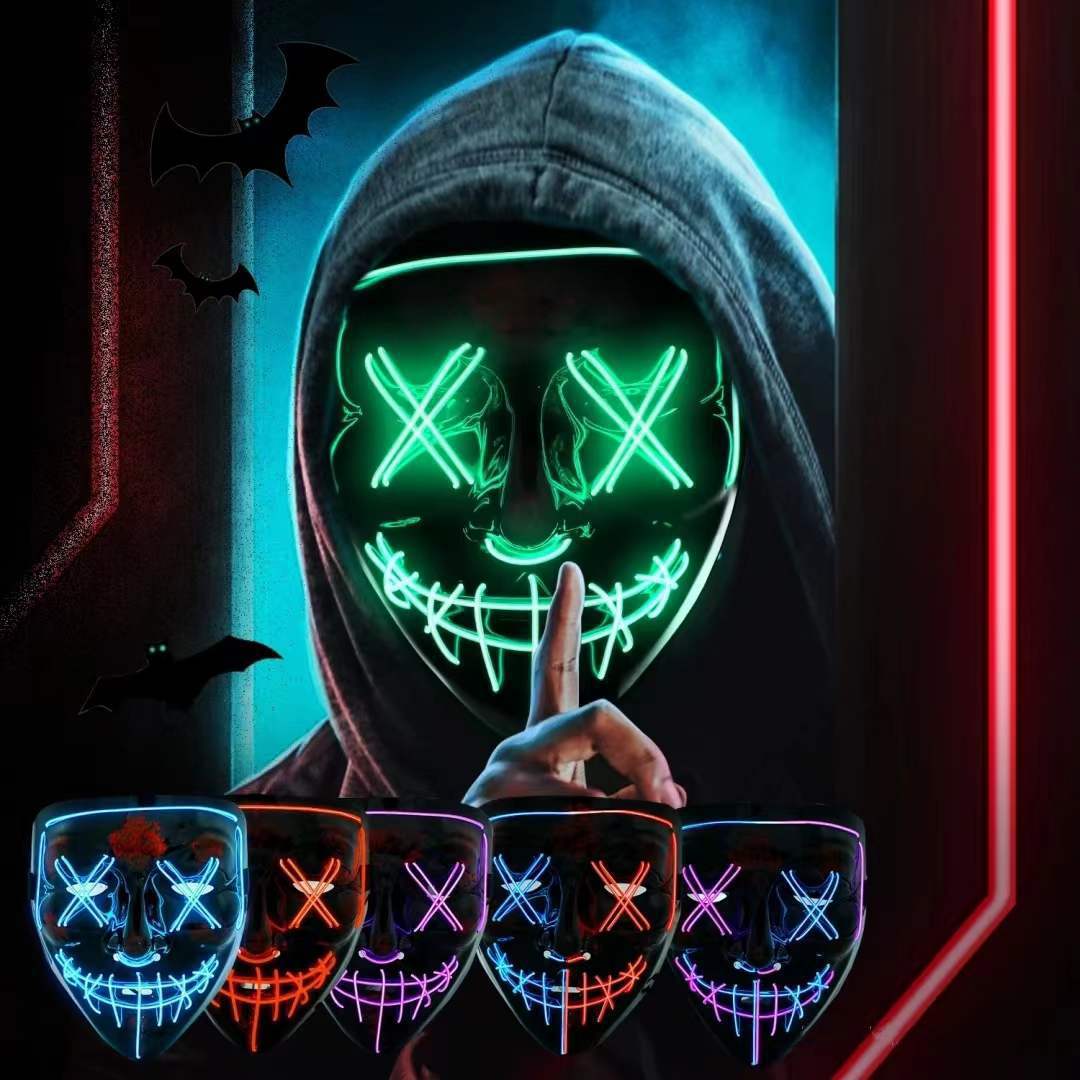 LED glowing V mask for Halloween parties and costume events