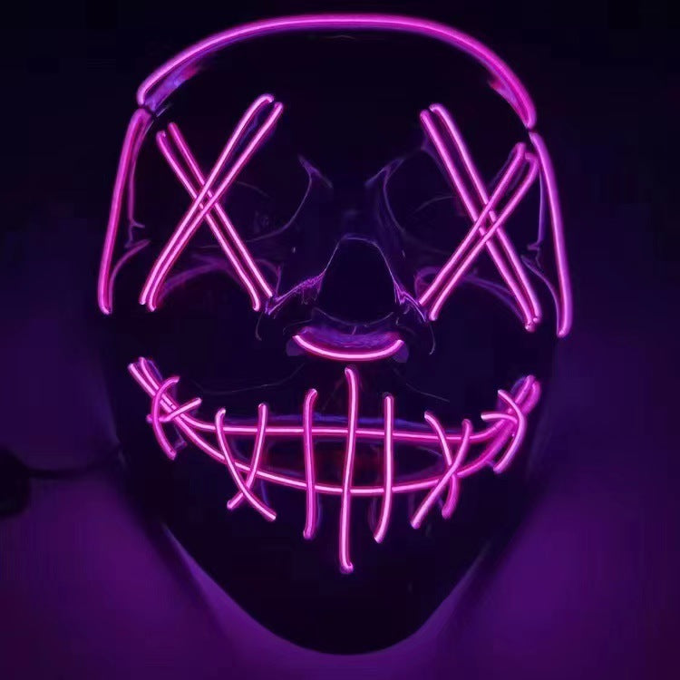 Pink LED glowing V mask for Halloween parties