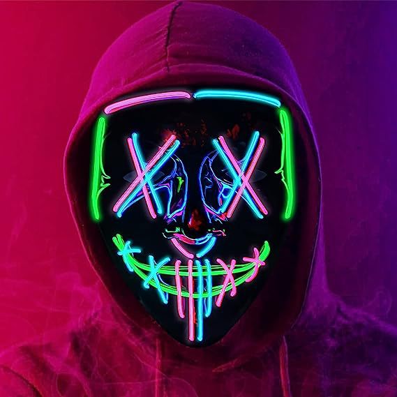LED Glowing V Mask model showing