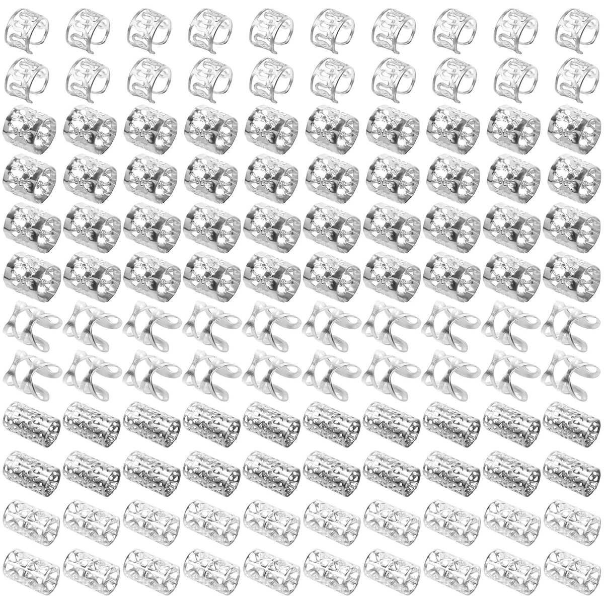 cavora Metal Loc Cuffs & Rings - 120pc Mixed Jewelry Set 06