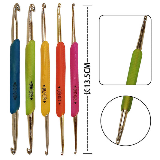 cavora Dreadlock Crochet Hooks & Loc Tools - 5pc Soft Grip Hook 08