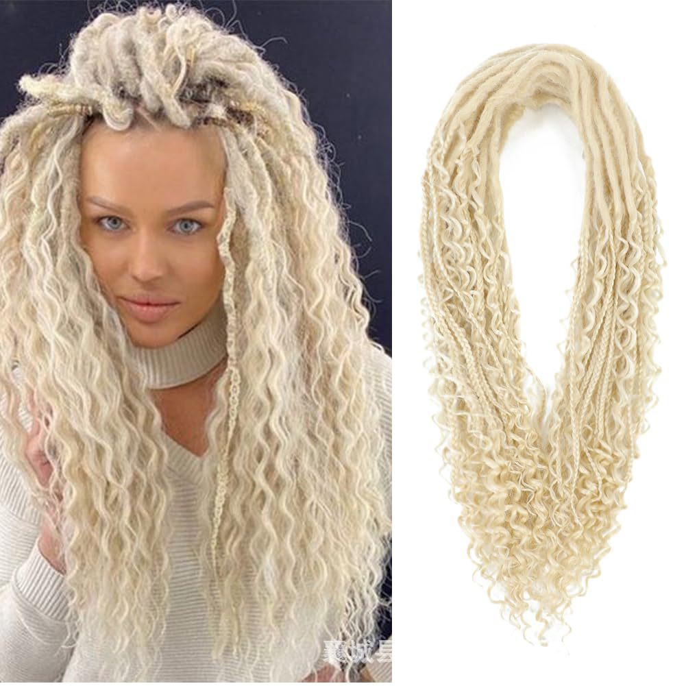 Blonde double-ended braiding hair extensions for boho box braids