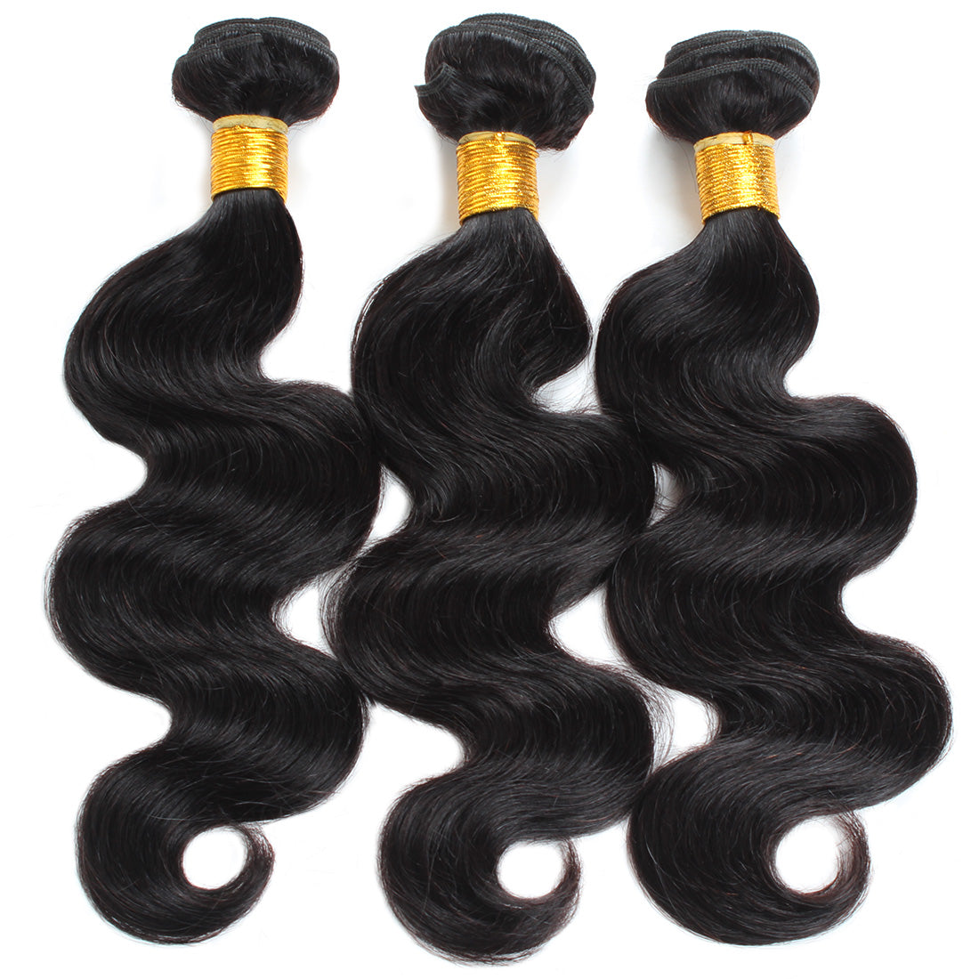 Natural black body wave human hair bundles