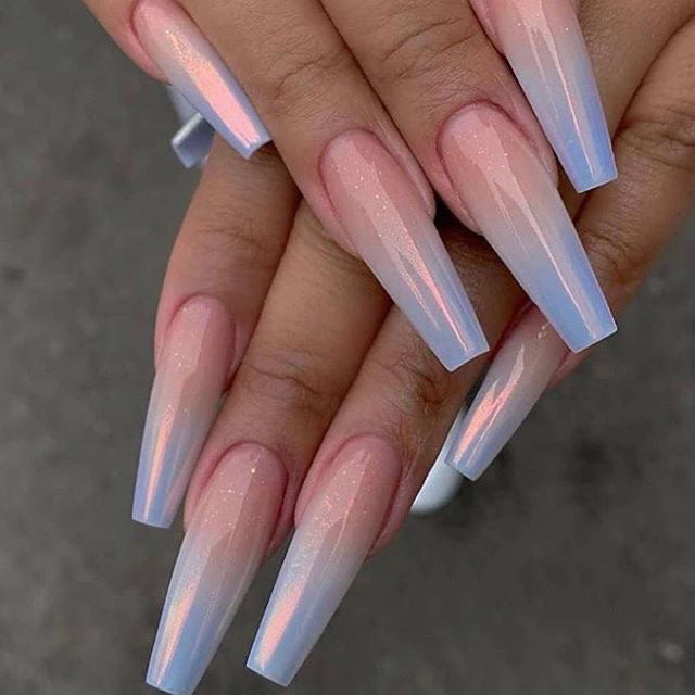 cavora Back to School Press-On Nails – Cute Trendy Styles – Pearl Gradient reusable false nails