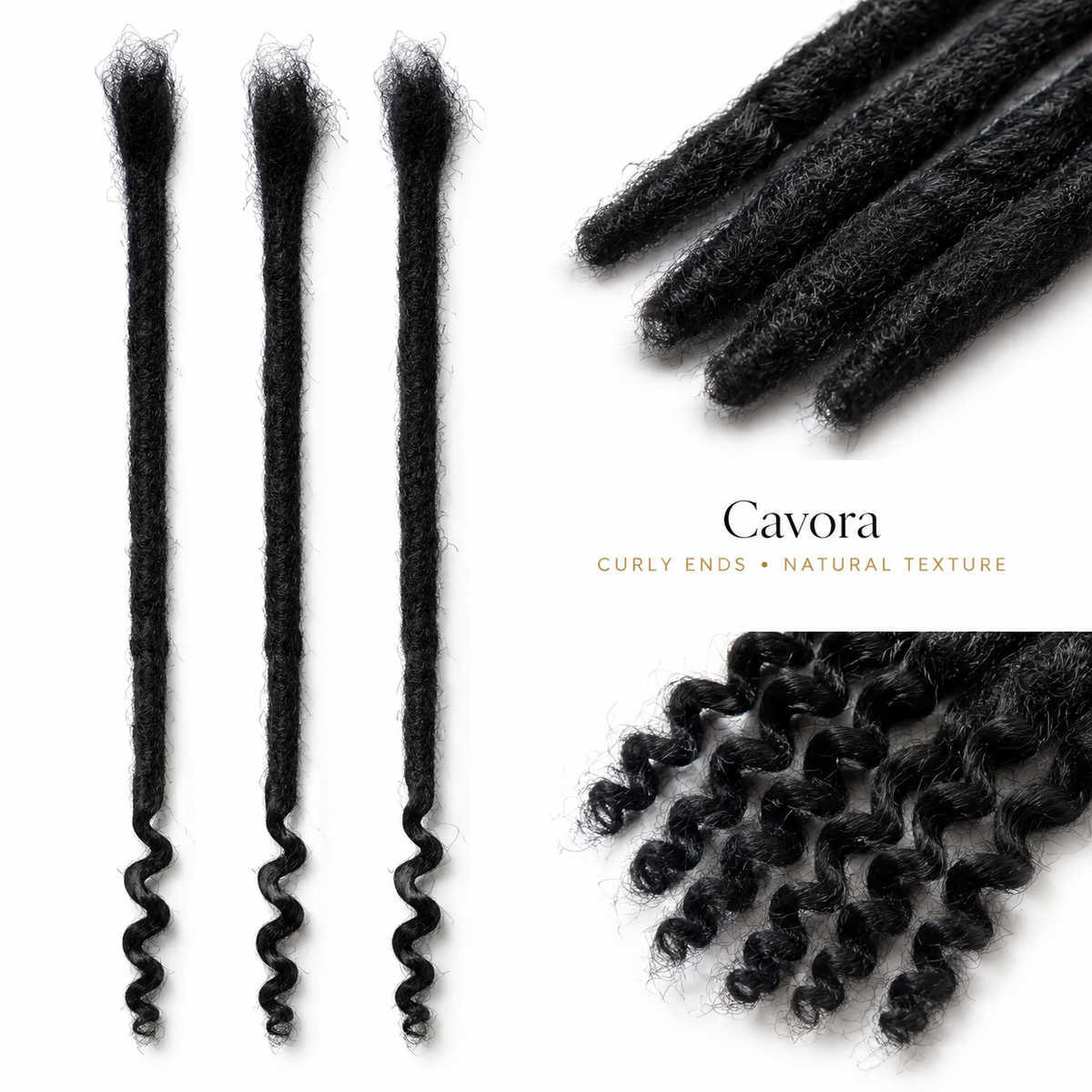 close up of curly ends on human hair dreadlocks