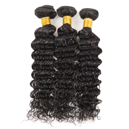 Deep wave human hair bundles and hair weft by CAVORA
