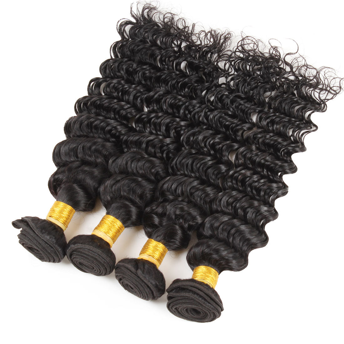 Deep wave human hair weft for hair extensions
