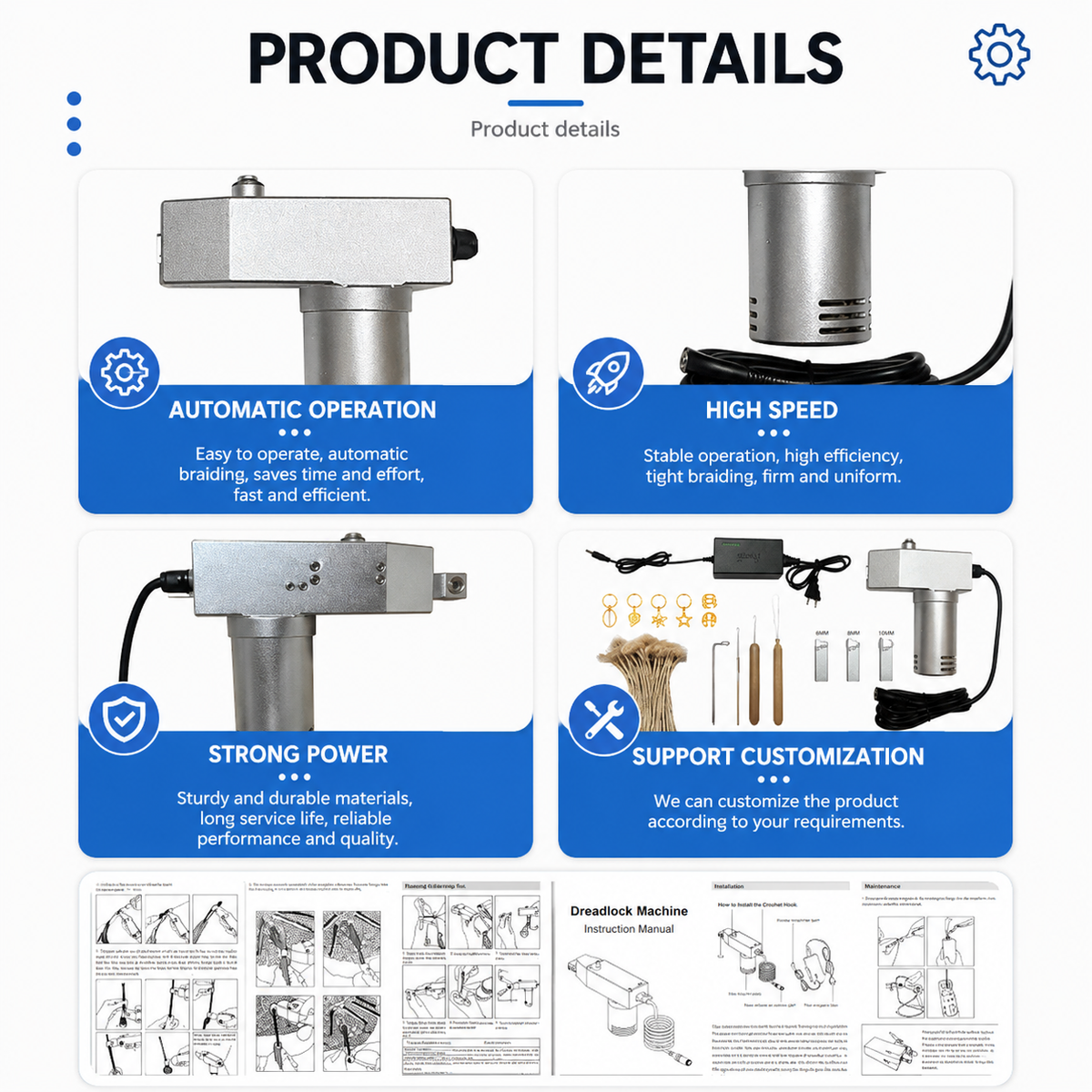 Dreadlocks machine product details