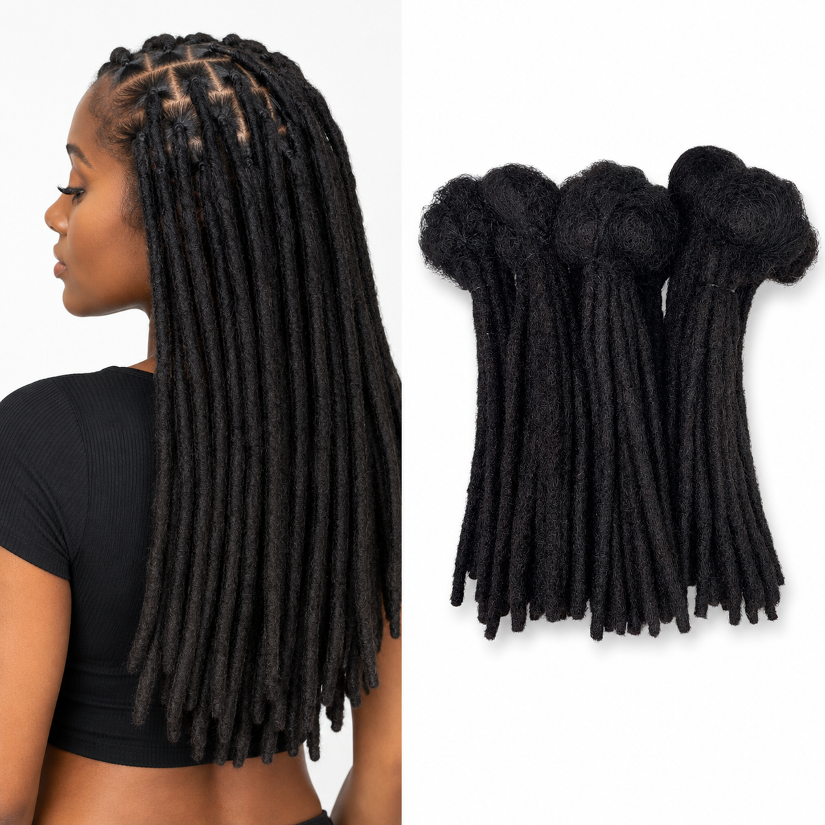 CAVORA natural human hair dreadlocks model