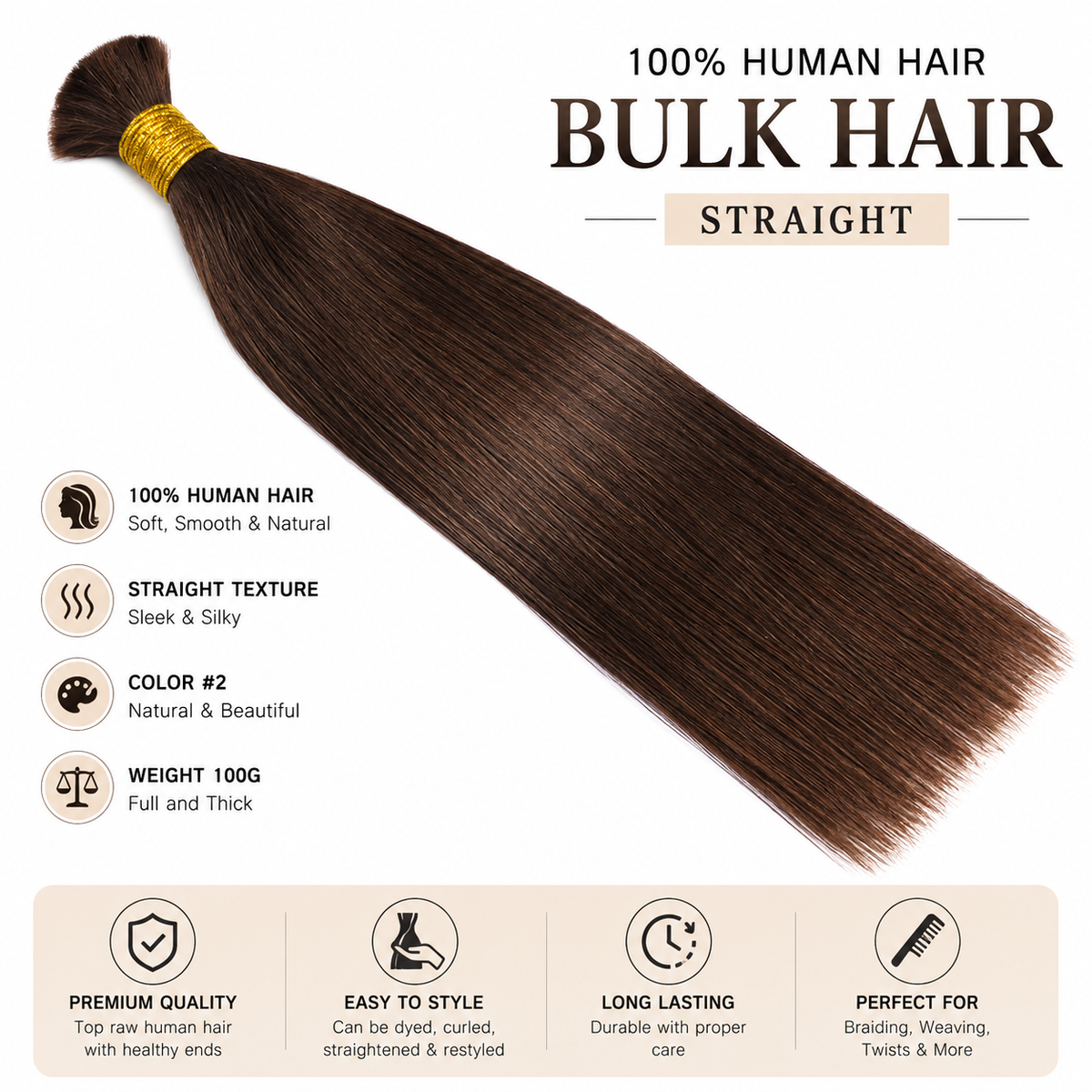 bulk hair straight texture