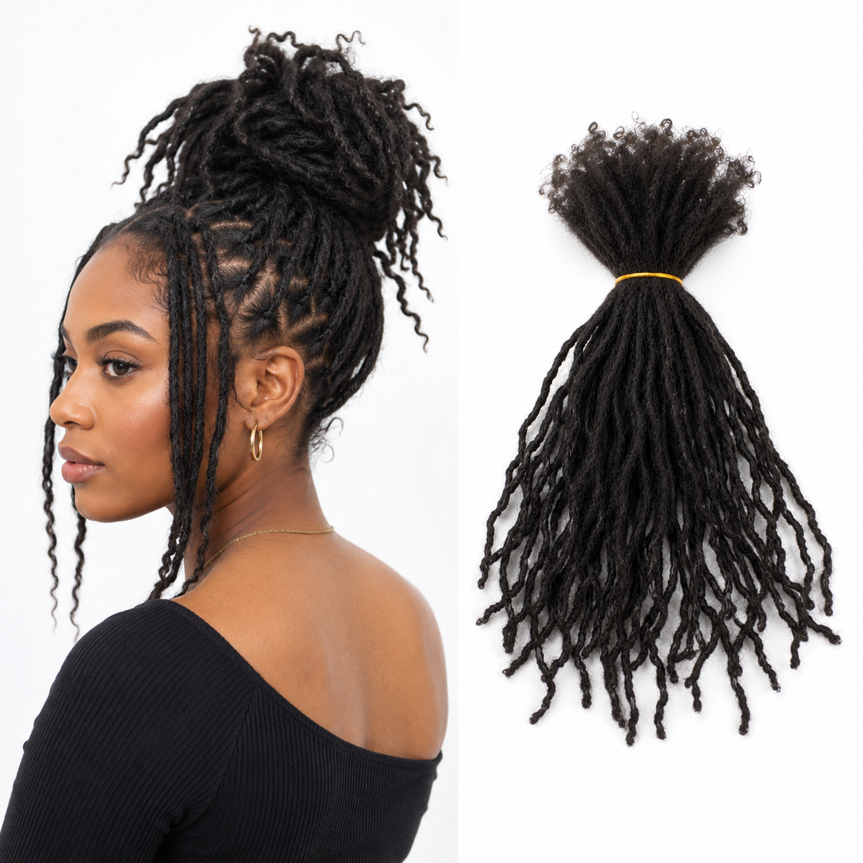CAVORA Micro Human Hair Loc Extensions – 10 PCS - interlocs model