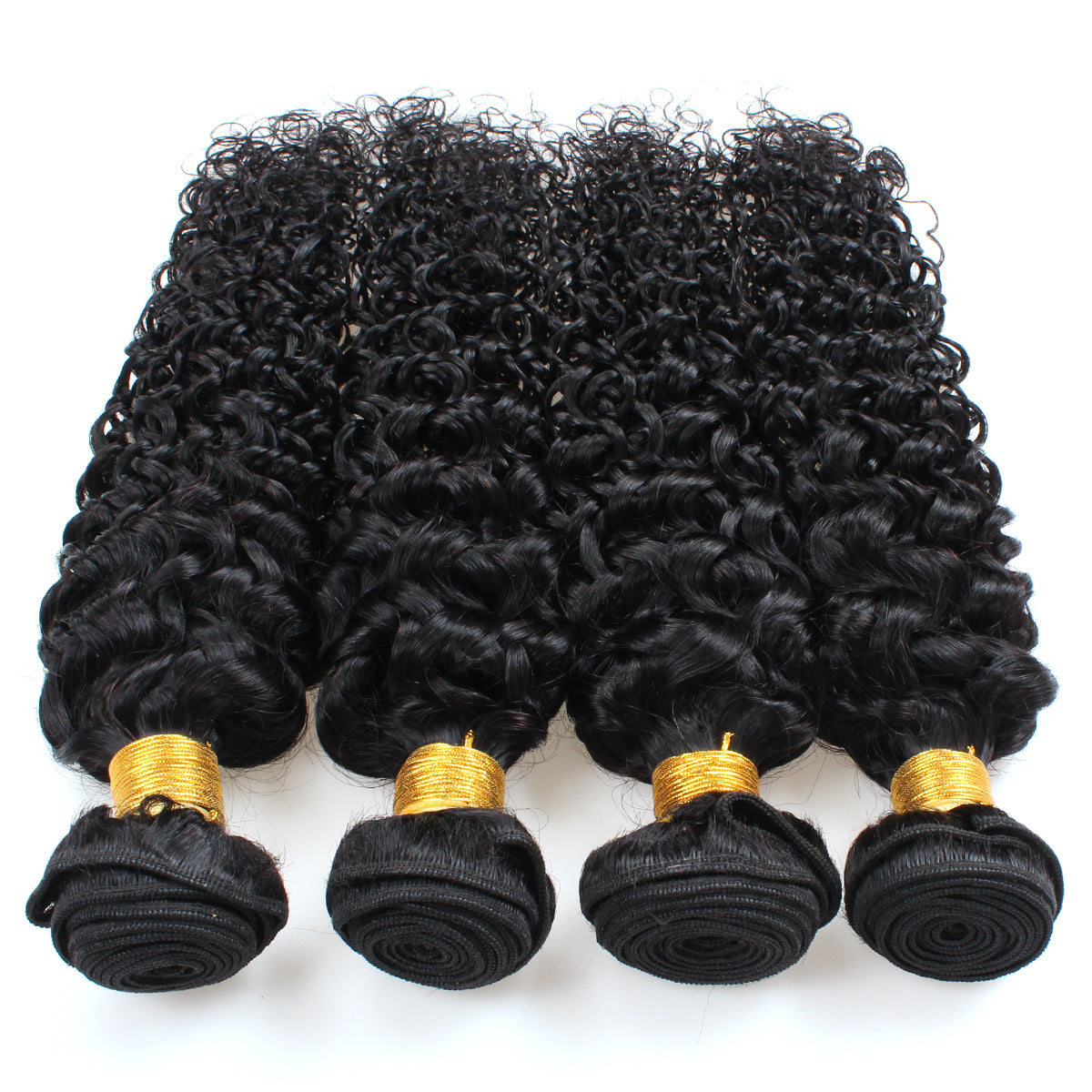 Close-up of kinky curly human hair weft texture