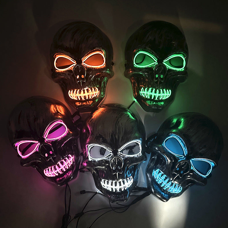 light-up Halloween skull mask for costume parties