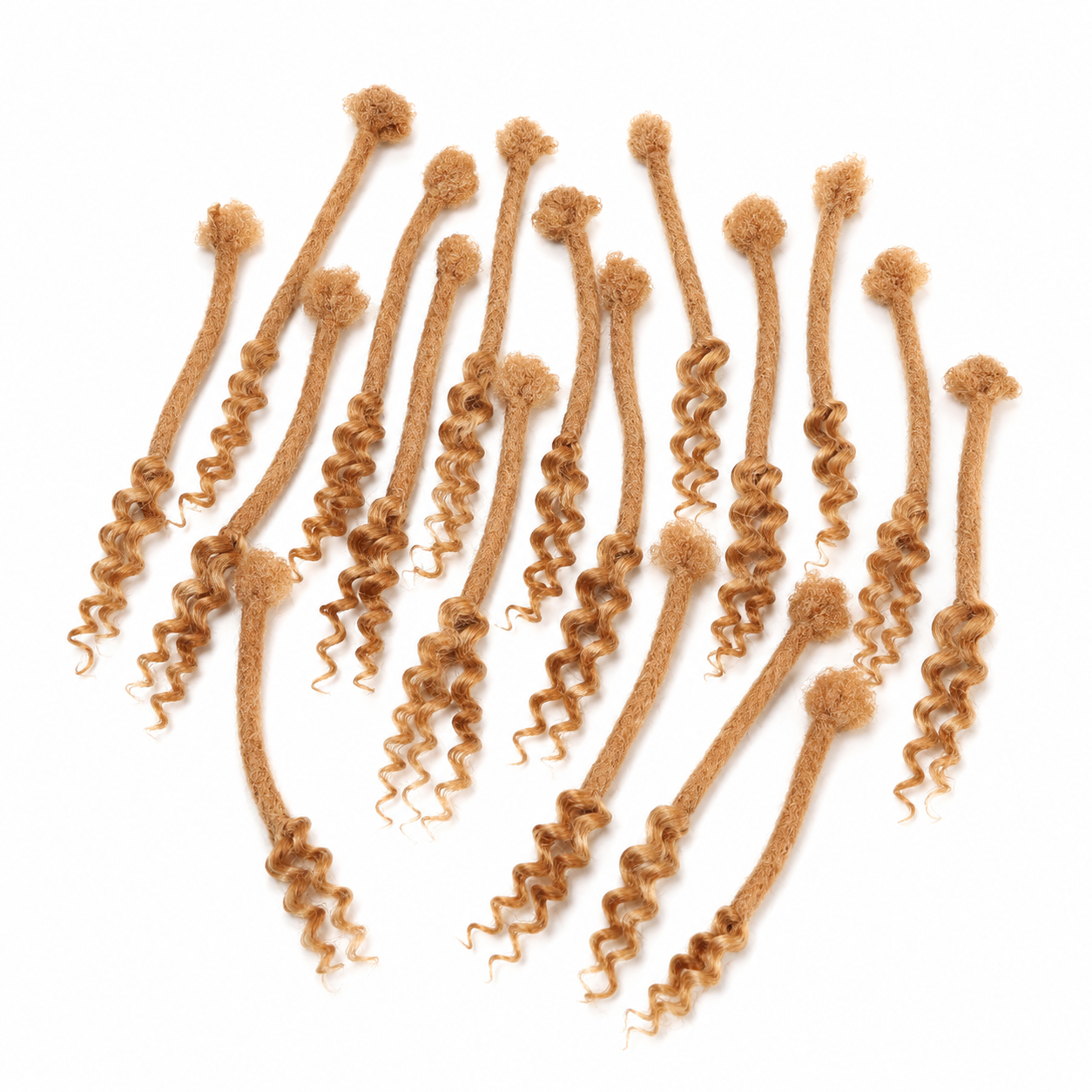 CAVORA Ombre Human Hair Loc Extensions – 10 PCS - locs with curly ends 27 color