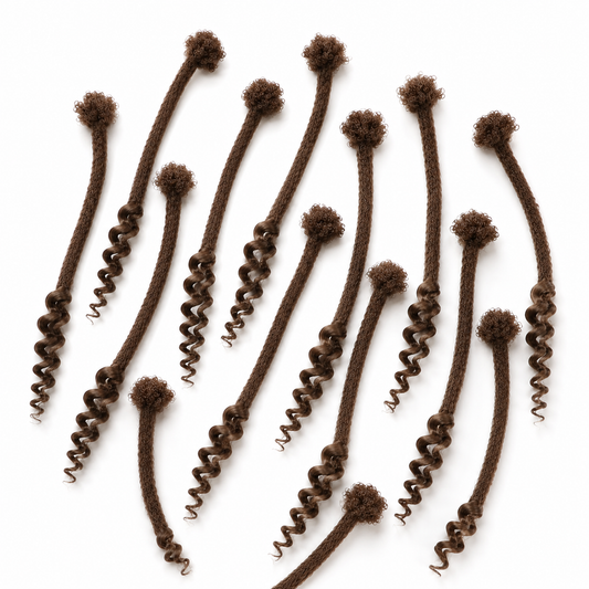 CAVORA Curly End Human Hair Loc Extensions – 10 PCS - locs with curly ends 4
