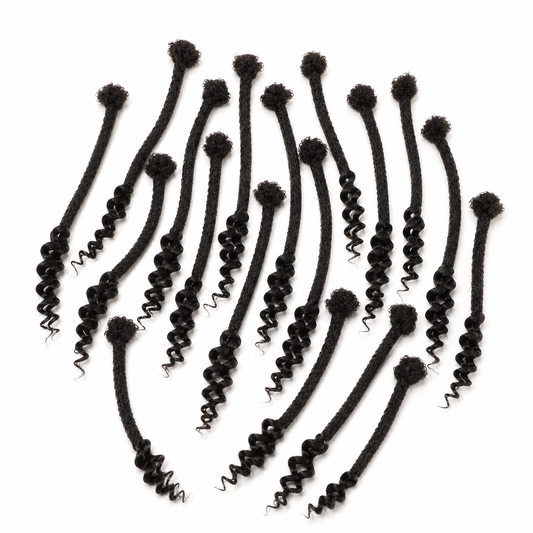 Curly End Human Hair Loc Extensions 10-piece human hair loc extensions