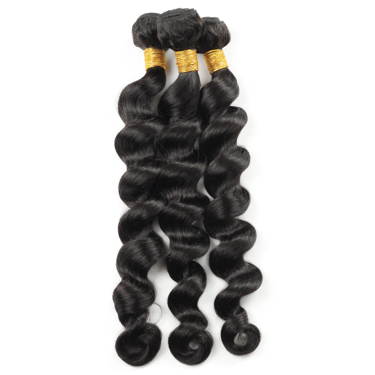 Close-up of loose deep wave human hair weft texture
