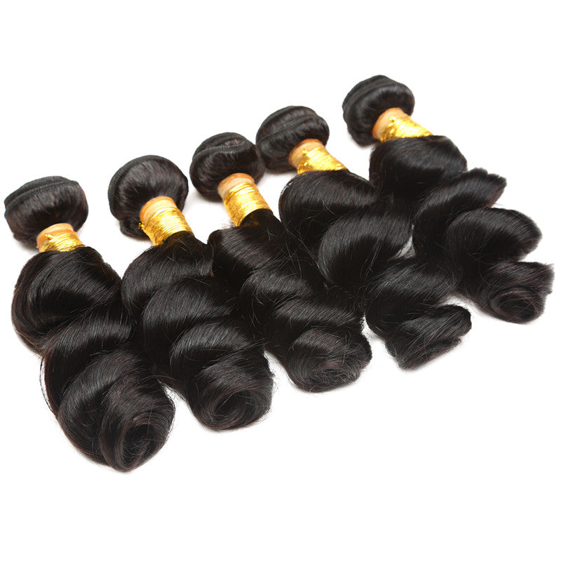 Loose wave human hair weft for extensions