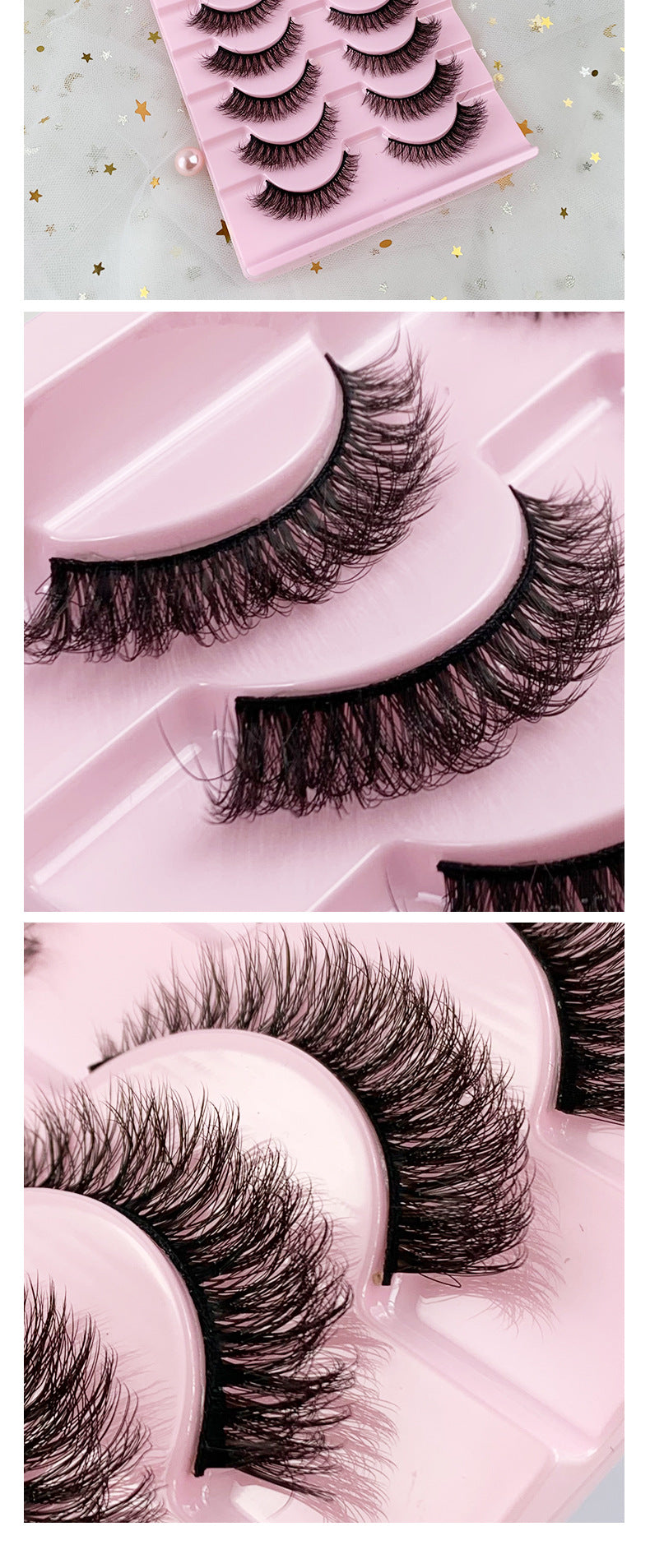 Natural volume false eyelashes for everyday and stage makeup