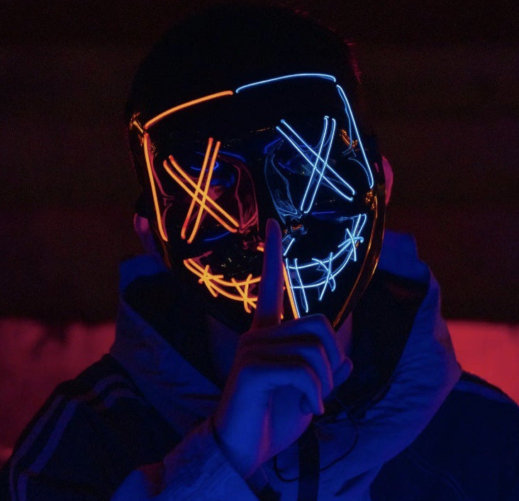 orange blue color led mask 