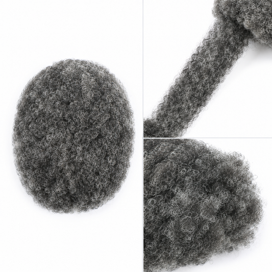 Salt & Pepper Afro Kinky Bulk Human Hair 4A 4B 4C for Locs & Braids