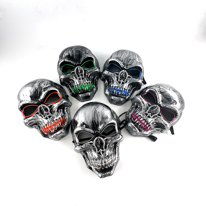 scary LED skull Halloween mask with glowing face