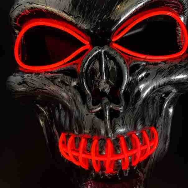 scary light-up Halloween mask for night parties