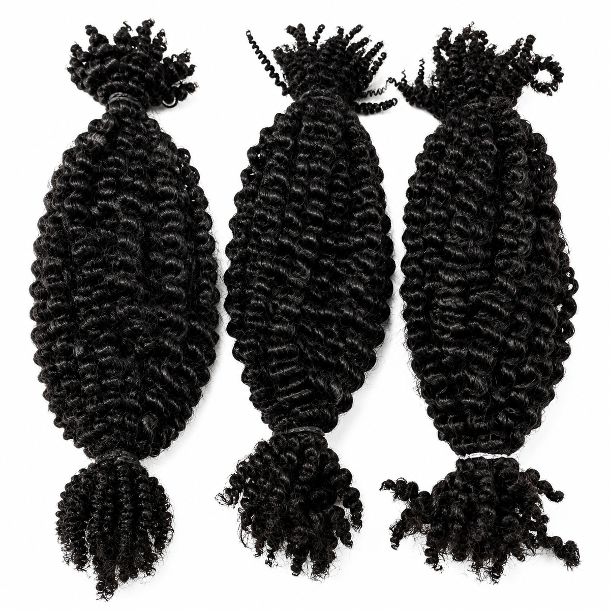 Natural Black Spring Twist human hair bulk for braiding and twists