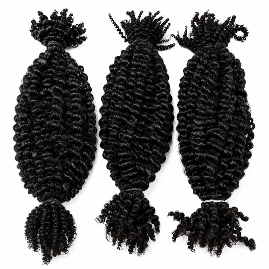 Natural Black Spring Twist human hair bulk for braiding and twists
