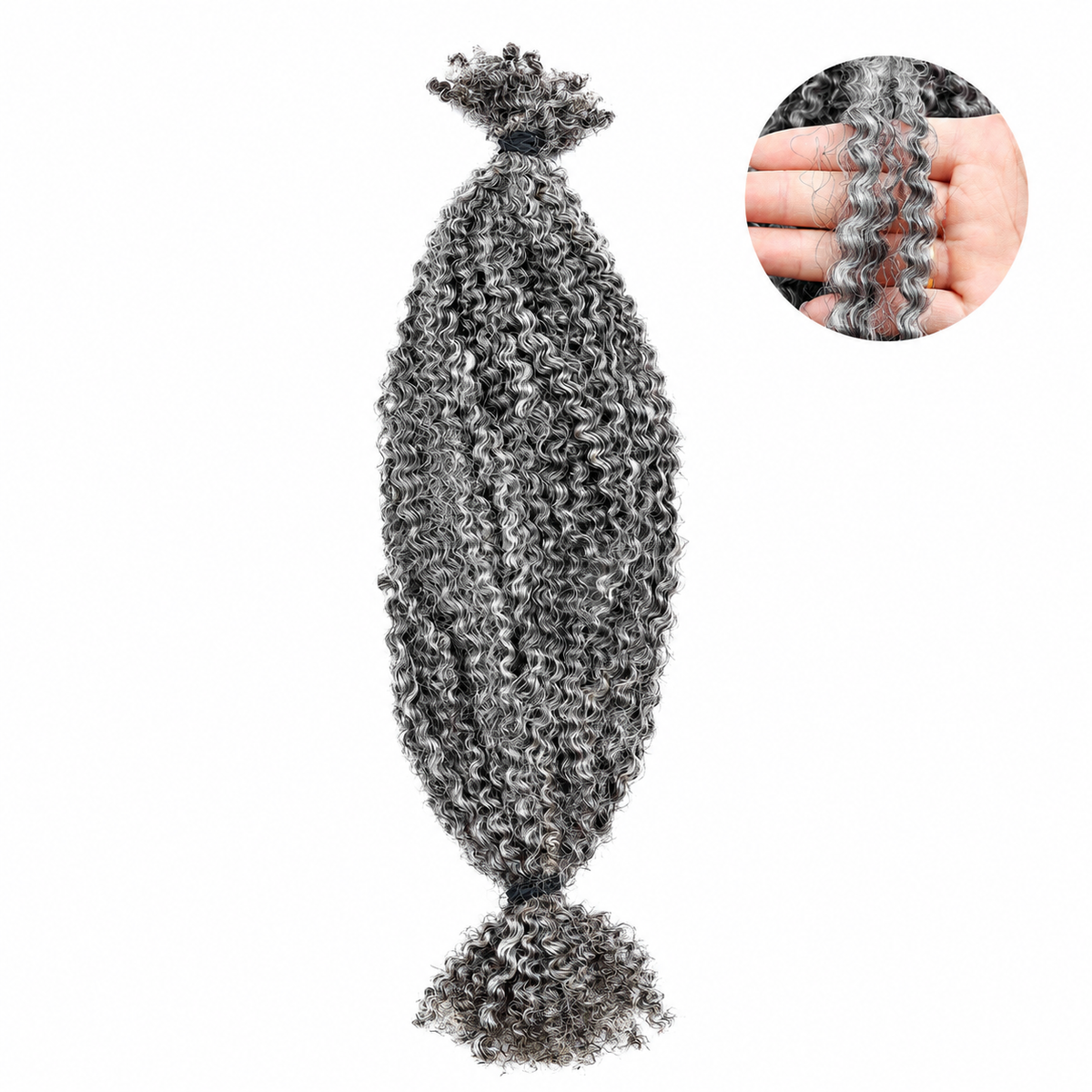 Salt and Pepper Spring Twist human hair bulk for natural loc styles