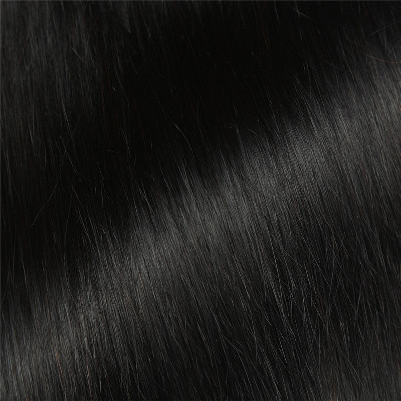 Straight human hair bundles with a smooth soft pattern