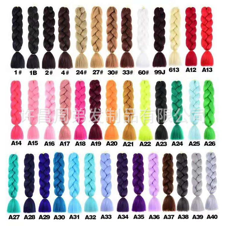 Synthetic braided wig and women's hair extensions
