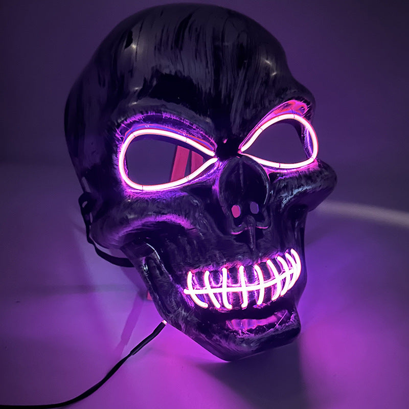 terrifying LED ghost face mask with glowing details