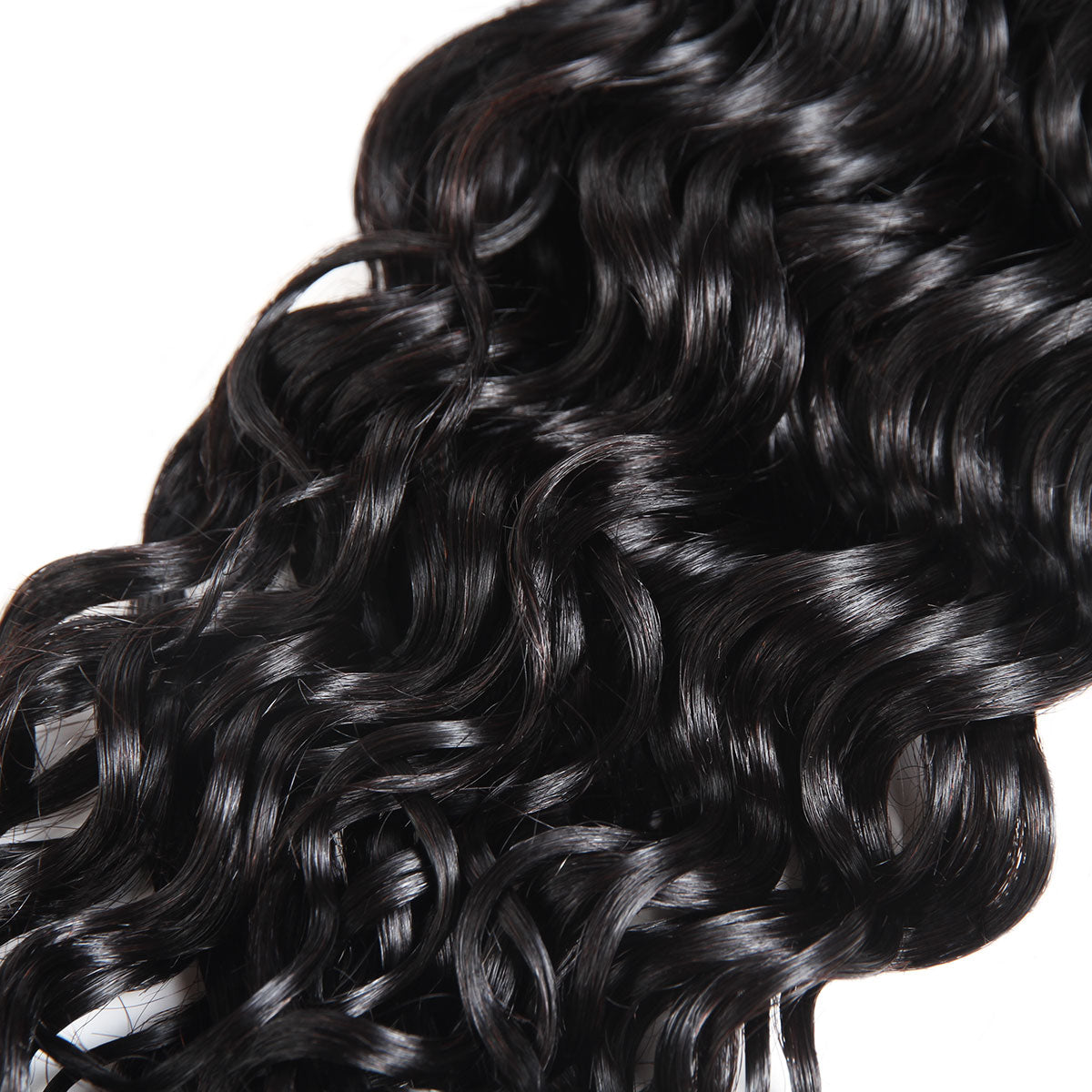 Water wave hair bundles with natural flowing waves