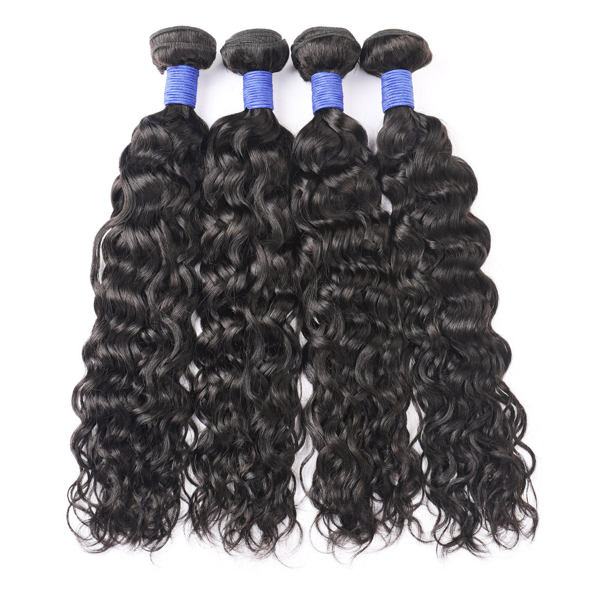 Water wave human hair weft bundles