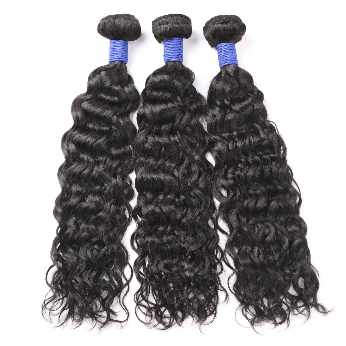 Water wave human hair weft for extensions