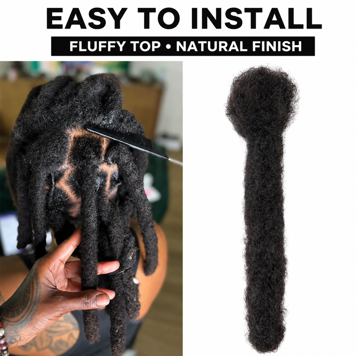 Thick handmade Wick Loc extensions for men and women